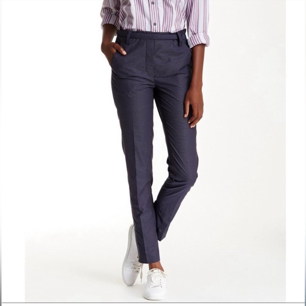 Equipment Carla Polka Dotted ,High Rise Tapered Leg Navy White Pants Size 4